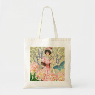 Tote Bag Femme victorienne florale rose Régence