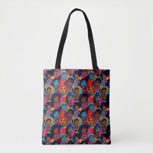 Tote Bag Femmes africaines colorées en bleu (Devant)