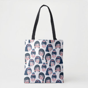 Tote Bag Femmes fantasques : Dessin sur le visage