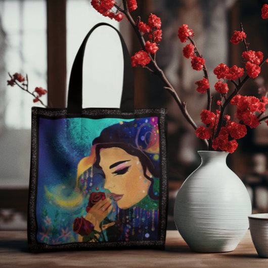Tote Bag Femmes fantastiques avec roses