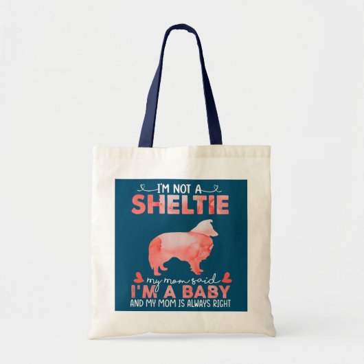 Tote Bag Femmes Sheltie Maman Dit Bébé Drôle Sheltie Chien (Devant)