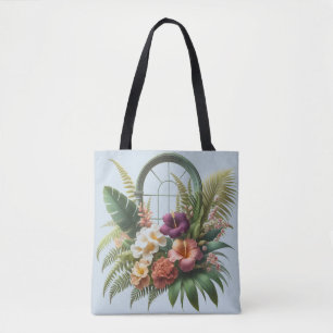 Tote Bag Fenêtre arquée à feuillage tropical
