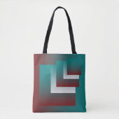 Tote Bag Fenêtres en blanc bordeaux turquoise (Devant)