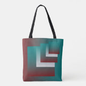 Tote Bag Fenêtres en blanc bordeaux turquoise (Dos)