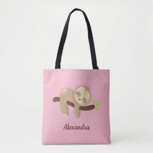 Tote Bag Fente bébé sur branche mignonne animal illustratio