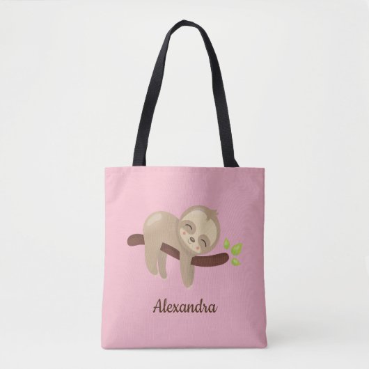 Tote Bag Fente bébé sur branche mignonne animal illustratio (Devant)