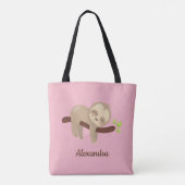 Tote Bag Fente bébé sur branche mignonne animal illustratio (Dos)