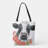 Tote Bag Ferme à pavot - Vache aux fleurs (Dos)