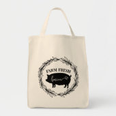 Tote Bag Ferme Bacon frais Cochon Silhouette Wreath (Devant)