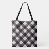 Tote Bag Ferme Buffalo Plaid Check 3 Lettre Monogramme (Dos)
