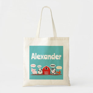 Tote Bag Ferme d'animaux mignons Oink Baa Moo Enfants