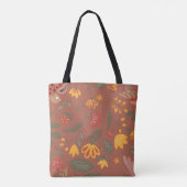 Tote Bag Ferme d'art populaire moderne Automne automne fleu (Dos)