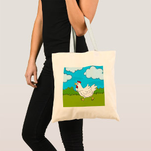 Tote Bag Ferme de poulets drôles en course Animal de basse-