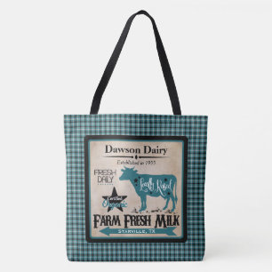 Tote Bag Ferme Fourre-tout personnalisé par lait frais