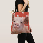 Tote Bag Ferme patriotique - Cochon (De près)