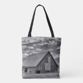Tote Bag Fermes | BW American Flag Barn Scene (Dos)
