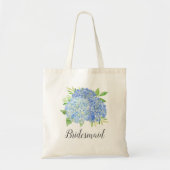 Tote Bag Fermeture de Bridesmaid Floral Blue Hydrangea (Devant)