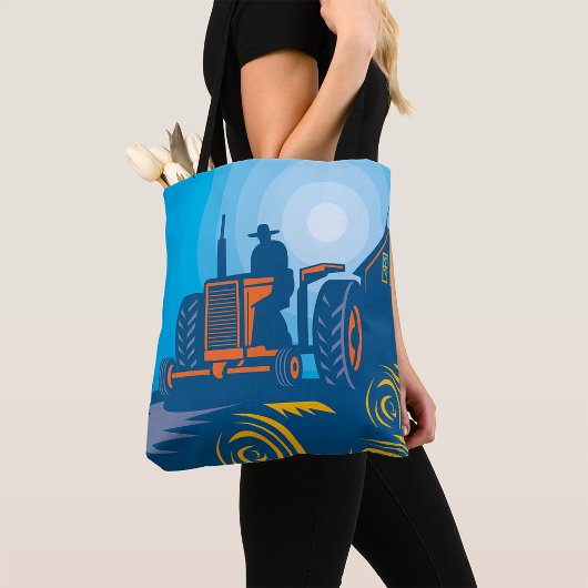 Tote Bag Fermier Sur Un Tracteur