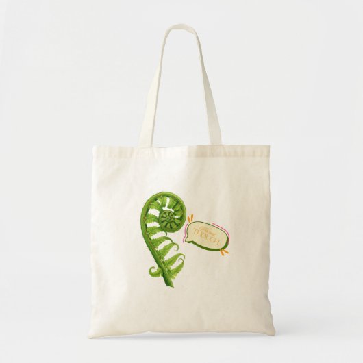 Tote Bag Fern Real, Though — Fiddlehead Pun (Devant)