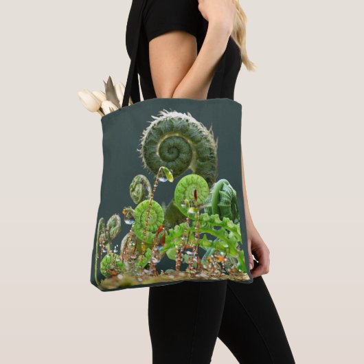 Tote Bag Ferns - spiralling magic (De près)