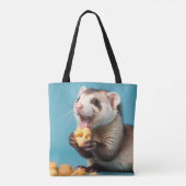 Tote Bag Ferret Cute Manger Fromage Poufs (Dos)