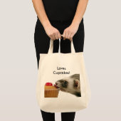 Tote Bag Ferrets Love Cupcakes (Devant (produit))