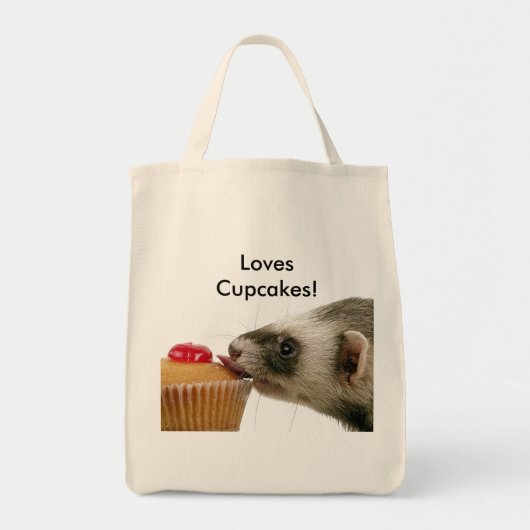 Tote Bag Ferrets Love Cupcakes (Devant)