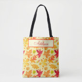 Tote Bag Festif Chute Foliage Orange Jaune Rouge Feuilles (Devant)