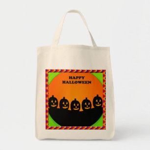 Tote Bag Festin Halloween Jack o' Lantern Silhouettes