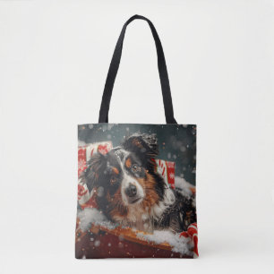 Tote Bag Festival de Noël des chiens bergers australiens