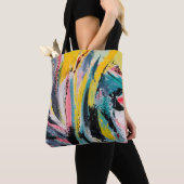 Tote Bag Festival du printemps. Peinture à texture multicol (De près)