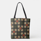 Tote Bag Festive croix rouge marguerites abstraites (Dos)