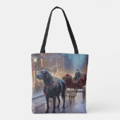 Tote Bag Festive de Noël au Labrador noir (Dos)
