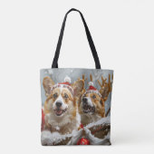 Tote Bag Festive de Noël de Chien de Corgi (Dos)