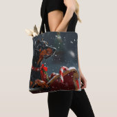 Tote Bag Festive de Noël de chien Doberman (De près)