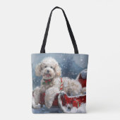 Tote Bag Festive de Noël du chien de caniche (Dos)