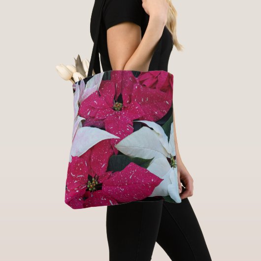 Tote Bag Festive vacances Poinsettias Floral (De près)
