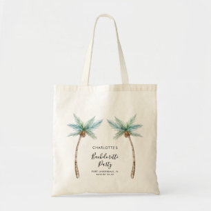 Tote Bag Fête de Bachelorette aux Palmiers Aquarelle