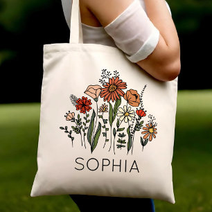 Tote Bag Fête de Bachelorette de Fleur Sauvage Robe de Mari