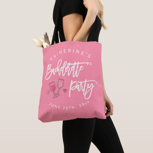 Tote Bag Fête de Bachelorette Rose Mignonne (De près)