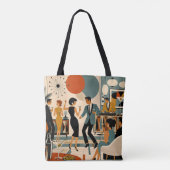 Tote Bag Fête de danse martini branchée milieu du siècle mo (Dos)