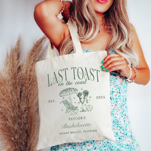 Tote Bag Fête de Fiançailles Côtière Cocktail Vert