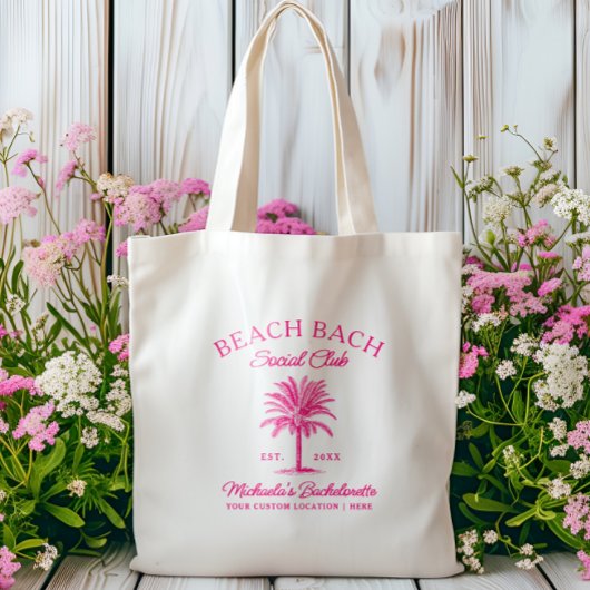 Tote Bag Fête de Fiançailles Tropicale sur la Plage Bach Pe