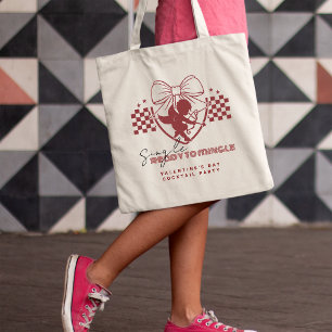 Tote Bag Fête de la Saint-Valentin pour célibataires Red Cu