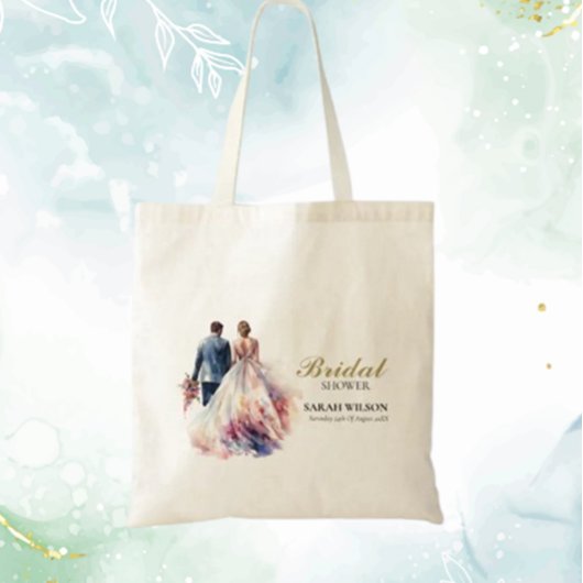 Tote Bag Fête de mariage champêtre rose bohème floral