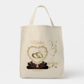 Tote Bag Fête de mariage nuptiale en famille et amis (Dos)