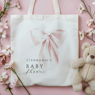 Tote Bag Fête de Naissance Ruban Rose Pâle
