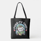 Tote Bag Fête de Noël avec Purr-ty Time Cat (Dos)