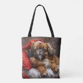 Tote Bag Fête de Noël de Chien Espagnol Tibétain (Dos)