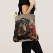 Tote Bag Fête de Noël de chien Rottweiler (De près)